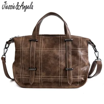 

Jiessie & Angela Vintage Women Shoulder Bag High Quality Soft Leather Handbag Female Causal Totes for Daily Shopping All-Purpose