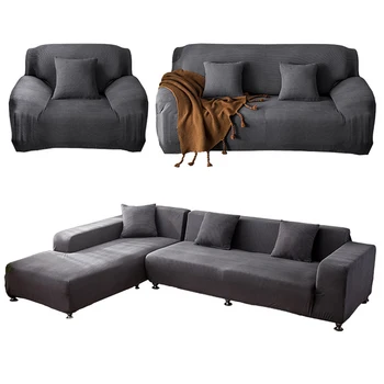 

New Knitted Knit Elastic Sofa Cover Slipcovers All-inclusive Couch Case for Different Shape Sofa High Quanlity Solid Color