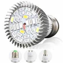 10/упаковка) E27 E14 GU10 28SMD светодиодный свет для выращивания 28 Вт AC85-265V полный спектр лампа внутреннего освещения для теплиц для растений Vegs растительный Свет