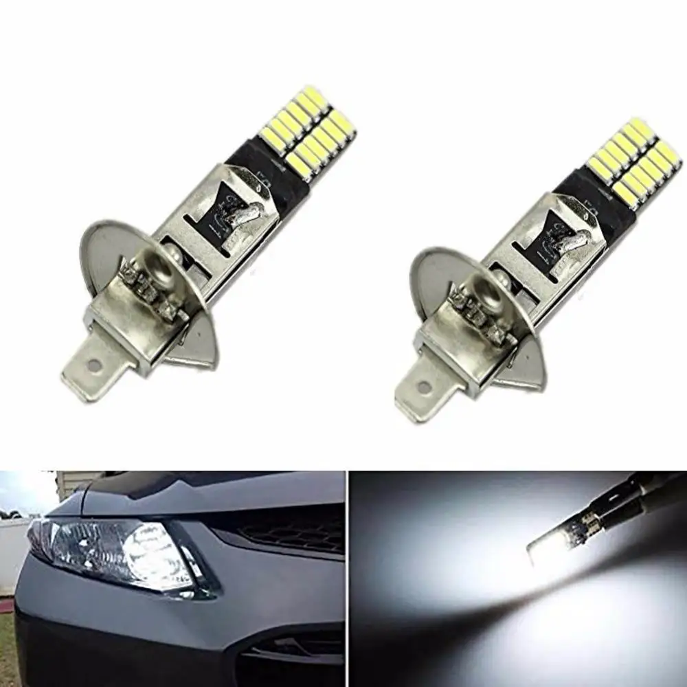 2 шт. супер яркие сменные лампы 6500K 24 SMD 4014 2x H1 светодиодный противотуманный