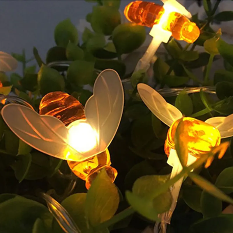 

LED Bee Festoon String Light Battery Powerd Fairy String Lights for Wedding Ramadan Diwali Christmas Decoration