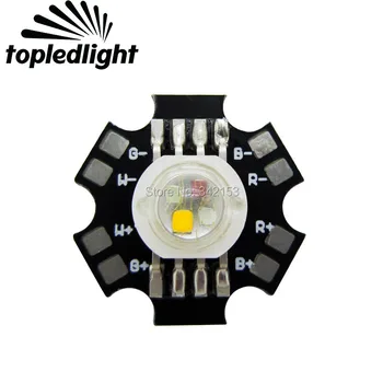 

Topledlight 4W RGBWW High Power Led Emitter Bulb Lamp Light Beads Red Green Blue Warm White With 20mm Star Base PCB Board