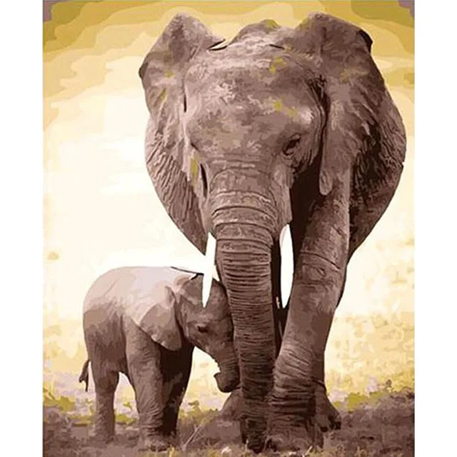 Animal Number Canvas Elephant Art Print Poster Oil Painting DIY Digital Paint Modern Wall Sticker Living Animal Number Canvas Elephant Art Print Poster Oil Painting DIY Digital Paint Modern Wall Sticker Living