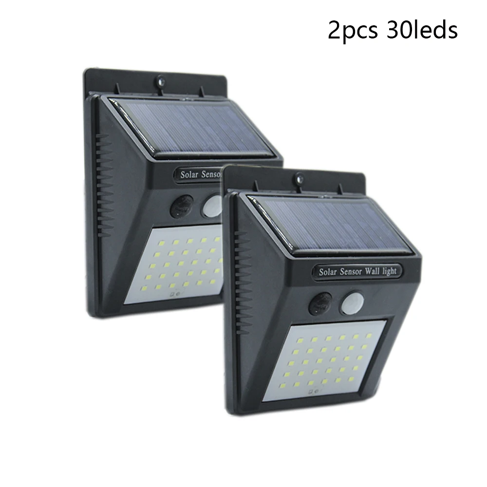 20 30 LED Solar Light Outdoor Solar Lamp PIR Motion Sensor Solar Panel Night Security Wall Light Garden Yard Path Waterproof