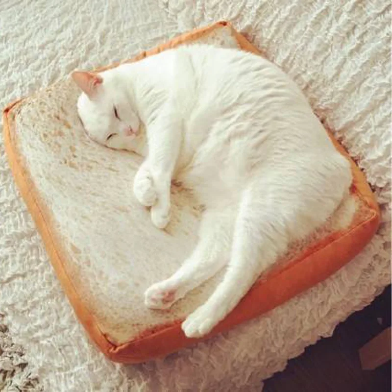

Toast Bread Shape Cushion Cat Nest Pet Pad Decorative Cushion Throw Pillow Anime Bed Sofa Deco Gift