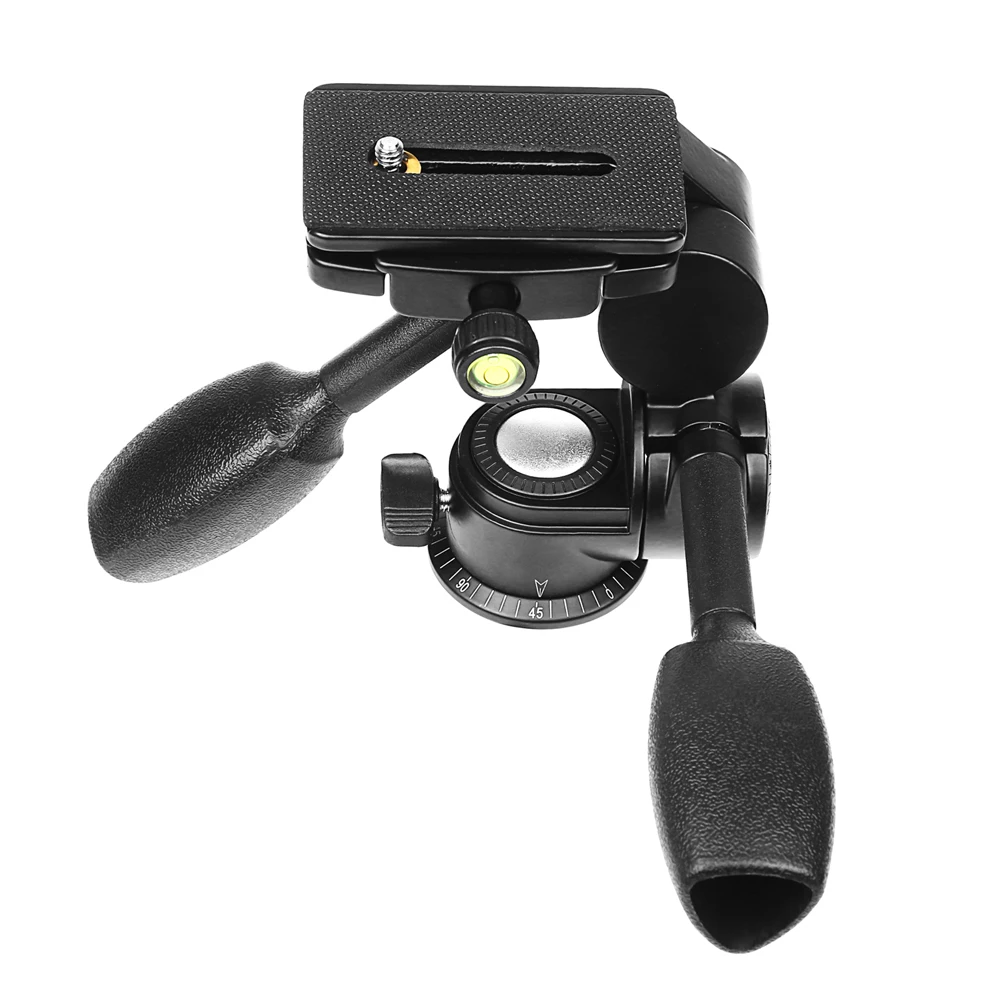 Снимать двойная ручка Алюминий Камера шаровая Головка для штатива-трипода из 3-ходовая рулевая колонка для цифровой зеркальной камеры Canon Nikon DSLR видео нагрузка 10 кг