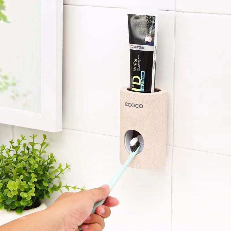 

Automatic Toothpaste Dispenser Dust-proof Toothbrush Holder Wall Mount Stand Bathroom Accessories Set Toothpaste Squeezers Tooth