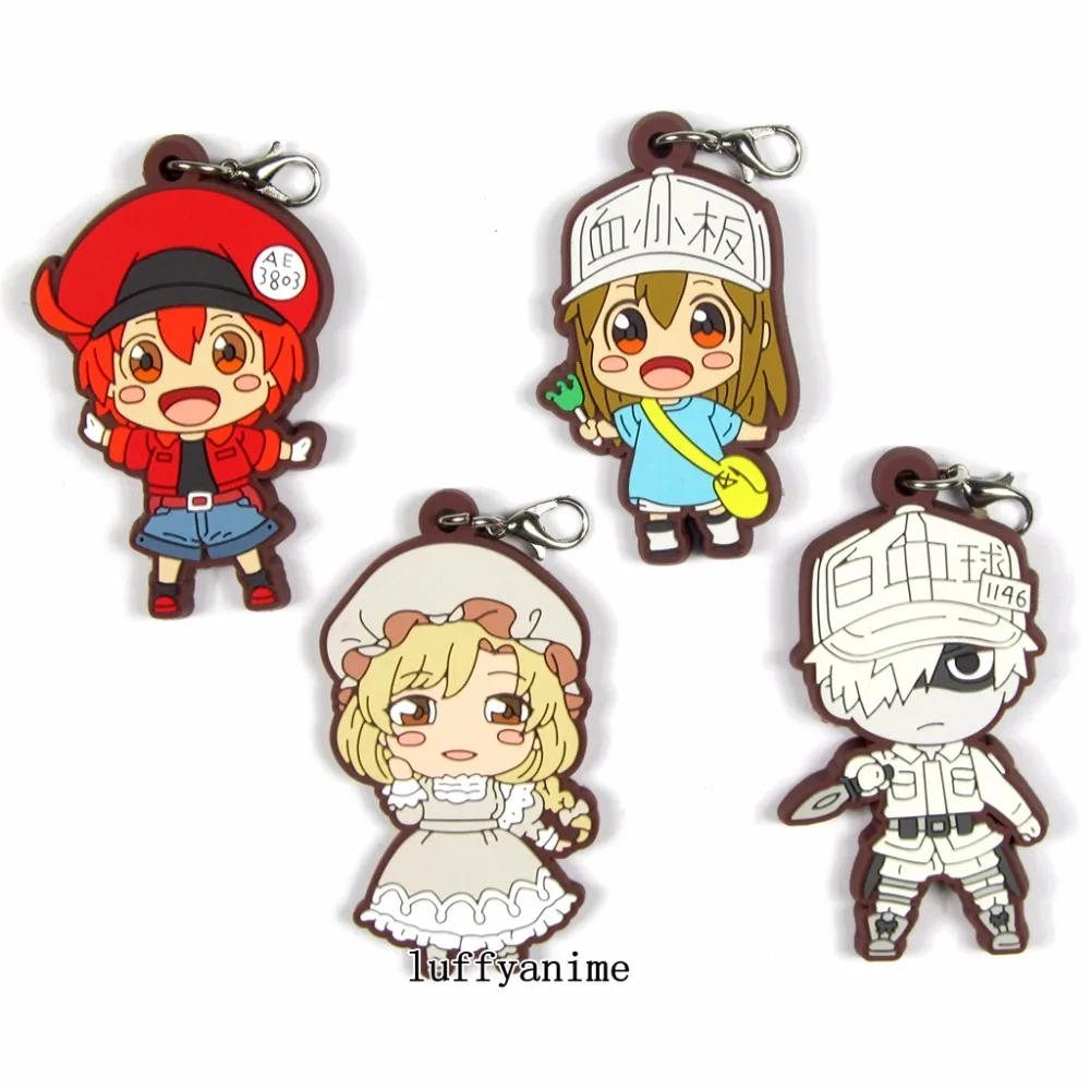 

Cells at Work! Rubber pendant Platelet Japanese comic cartoon anime Action Toy Figures Mobile Phone Accessories strap Keychain
