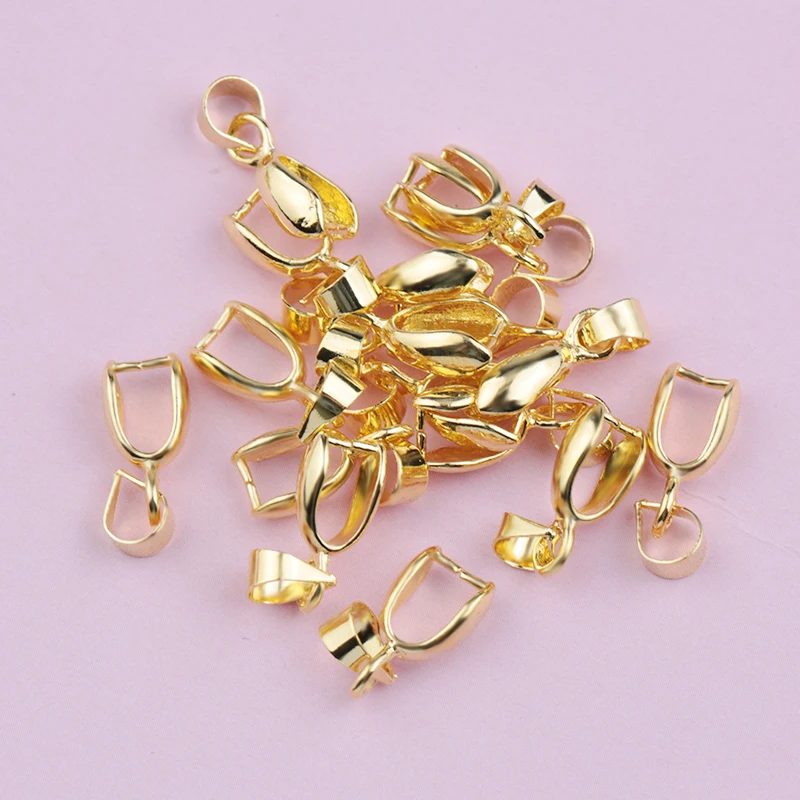 30pcs 4x15mm 구리 씨앗 버클 펜던트 걸쇠 후크 클립 Bails 구리 커넥터 DIY 수제 보석 만들기 4 색
