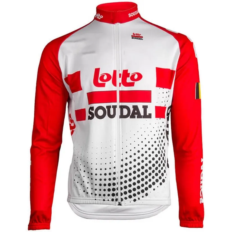 Весна Тонкий pro team lotto soudal красный Велоспорт Джерси наборы мужская велосипедная ткань MTB Ropa Ciclismo велосипедный Майо гелевая подкладка - Цвет: jersey