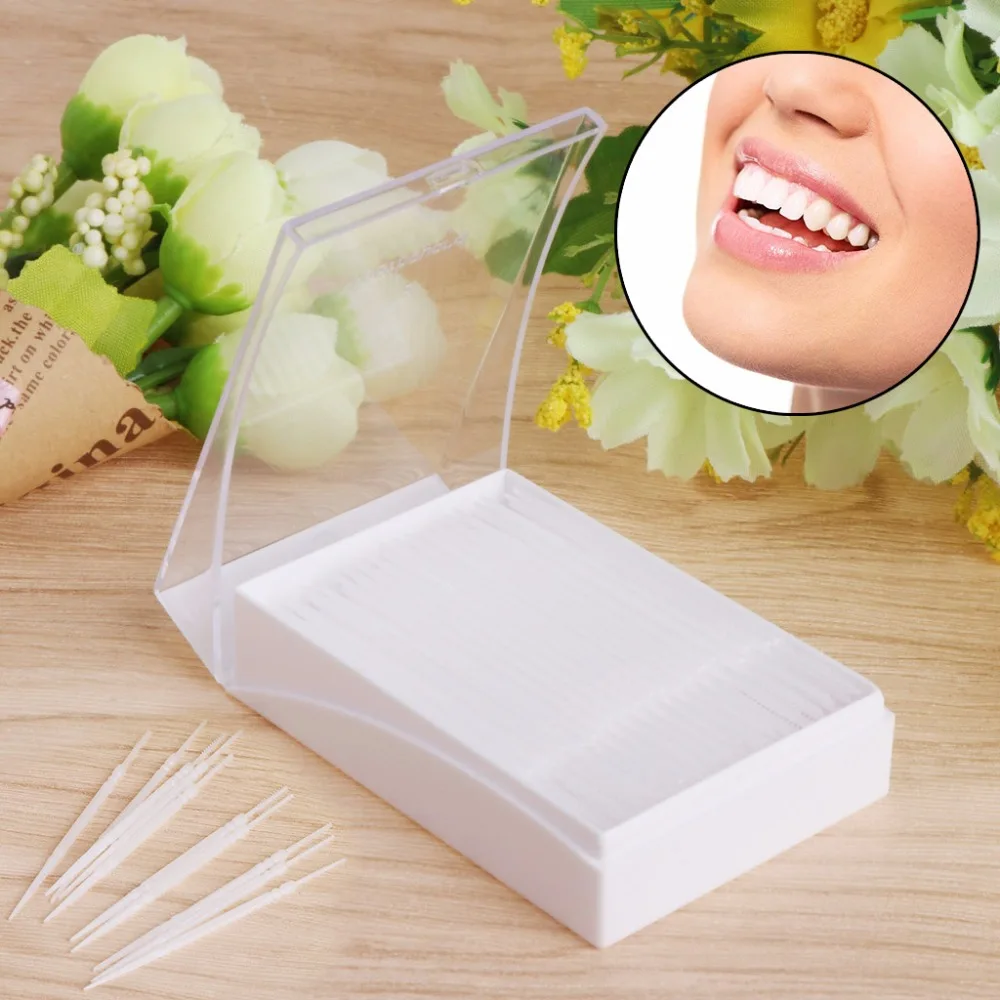 

150Pcs/Lot Double-headed Brush Stick Floss Pick Soft Plastic Toothpick Oral Care 6.5cm