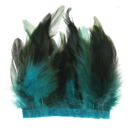 Hot sales 1 Meter Quality Chicken Rooster Tail Feather Trims Ribbons 10-15CM Strip for Dress Skirt Party Clothing Craft Making - Цвет: Светло-голубой