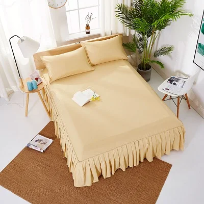 Европейский стиль, белый матрас для кровати, сотни плиссированных простыней, юбка для кровати, отель, 1,8 м, шлифованная кровать, чистый цвет, красивый чехол для кровати - Цвет: 001
