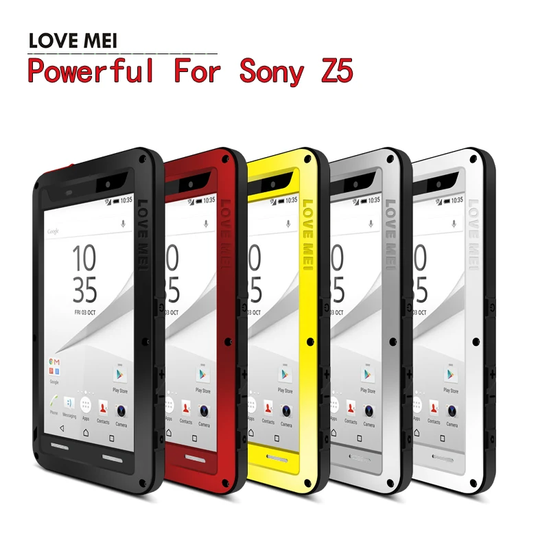 bilder für Original Love Mei Metall Aluminium Schmutz Mächtige Fall-abdeckung Für Sony Xperia Z5/Z5 Premium/Z5 kompakte Shockproof Phone Cases bilder für Original Love Mei Metall Aluminium Schmutz Mächtige Fall-abdeckung Für Sony Xperia Z5/Z5 Premium/Z5 kompakte Shockproof Phone Cases