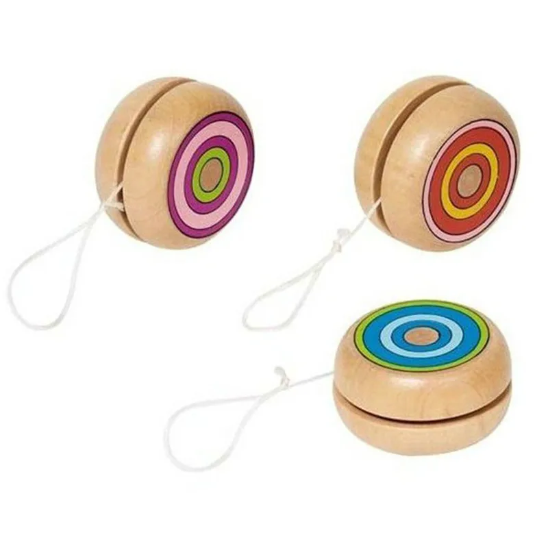 

2019 Good Quality Wooden Cartoon Pattern Yo-Yo Kids Classic Toys Xmas Gifts Party Favors Kindergarten School Carnival Filler