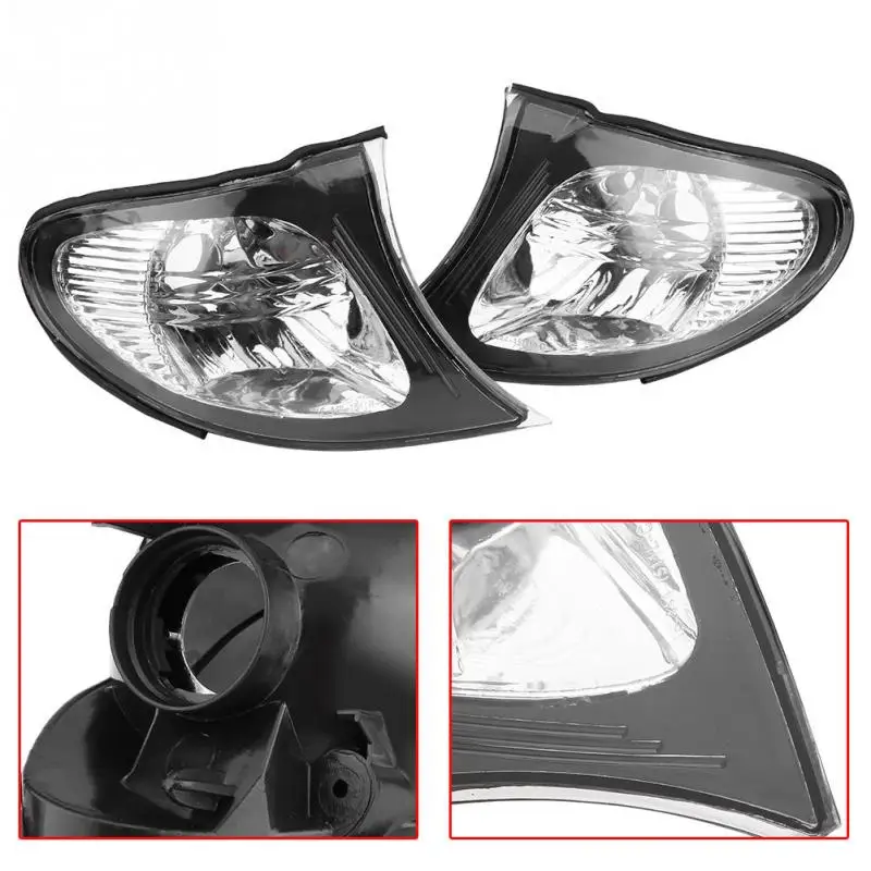 1Pair Car Turn Signal Light Cover Clear Lens Warning Light Cover Corner
