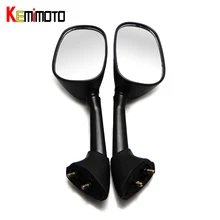 KEMiMOTO Motorcycle Black Left & Right Rear View Side Mirrors for YAMAHA YZF-R1 2007-2008 R1 and YZF-R6 2006 2007 R6