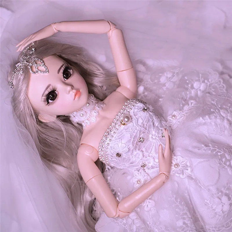 60 см элегантная 1/3 BJD кукла с наряд обувь парики куклы макияжем свадебное платье