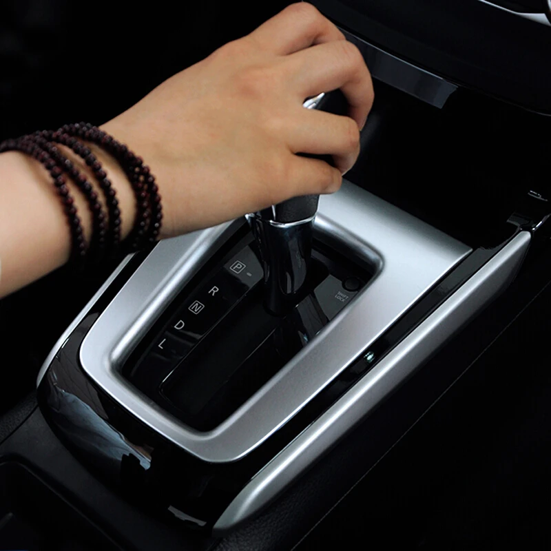 ABS-Matte-for-Nissan-Sentra-2016-2017-2018-Car-gear-shift-knob-frame-panel-Decoration-Cover