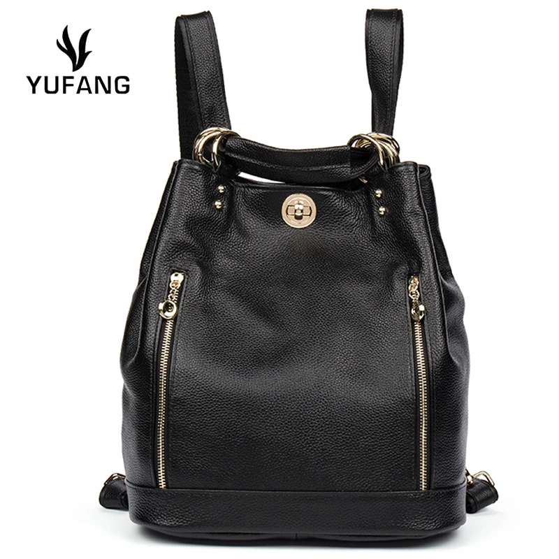 YUFANG Women Backpack Genuine Leather Shoulder Bag Female Classic Black School Bag For Women Real Leather Ladies Travel Bag YUFANG Women Backpack Genuine Leather Shoulder Bag Female Classic Black School Bag For Women Real Leather Ladies Travel Bag