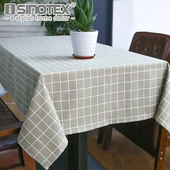 

Sytlish Linen Table Cloth Country Style Plaid Print Multifunctional Rectangle Table Cover Tablecloth Home Kitchen Decoration