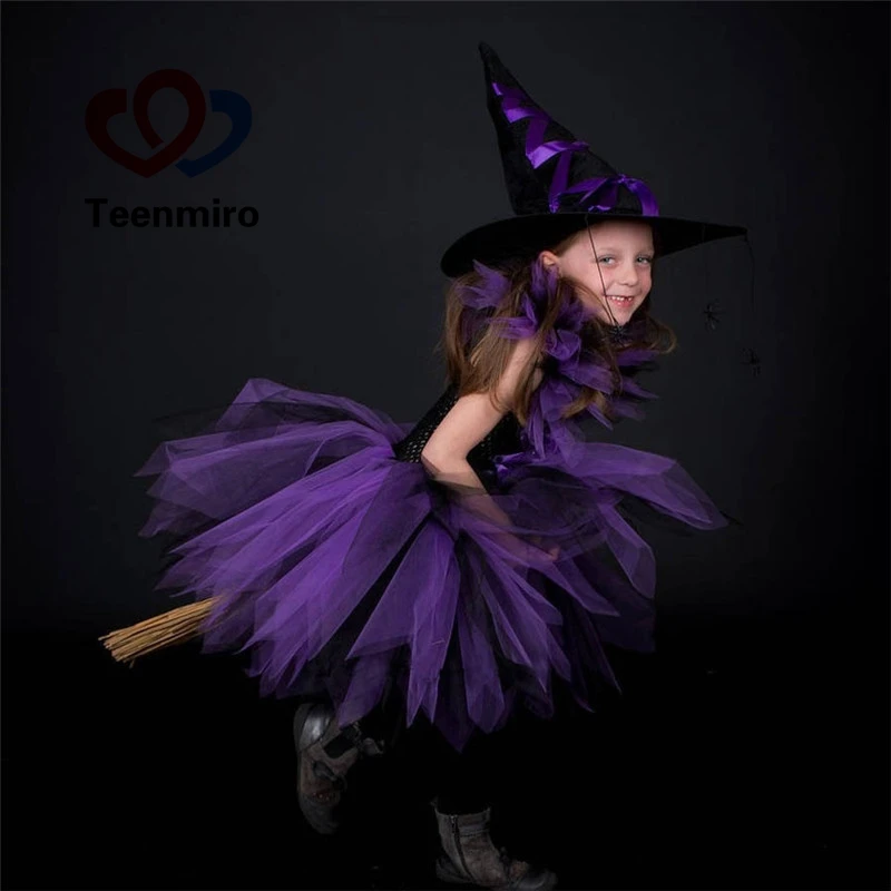 

Maleficent Evil Queen Tutu Dress for Girls Cosplay Witch Costume Kids Halloween Clothes Fancy Girl Party Dress Children Clothing