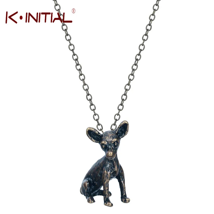 Kinitial Statement Necklace 3D Chihuahua Pendant For Dog Puppy Chain Women Men Christmas Best Friend Gift | Украшения и