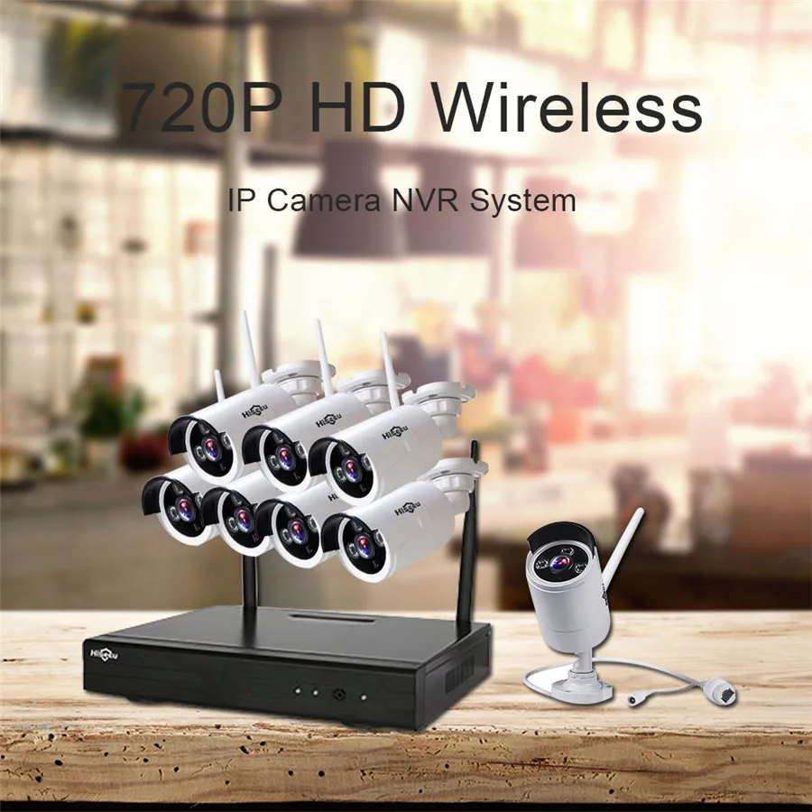 

Hiseeu NVR Kit Security System Video Surveillance Night Vision IP Camera HD 720P 8CH Wireless CCTV System Kit Wifi Camera 52