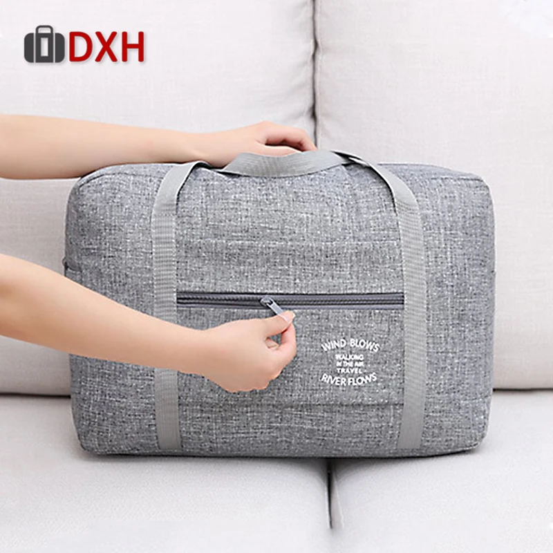 

2019 Folding Travel Bag High Quality Waterproof Oxford Women Men Large Organizer Luggage Packing Cubes Simple Weekend Light Bags