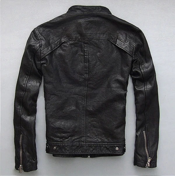 YOLANFAIRY/мужская куртка из натуральной козьей кожи, кожаная куртка-бомбер, демисезонная куртка размера плюс, мотоциклетная верхняя одежда MF039