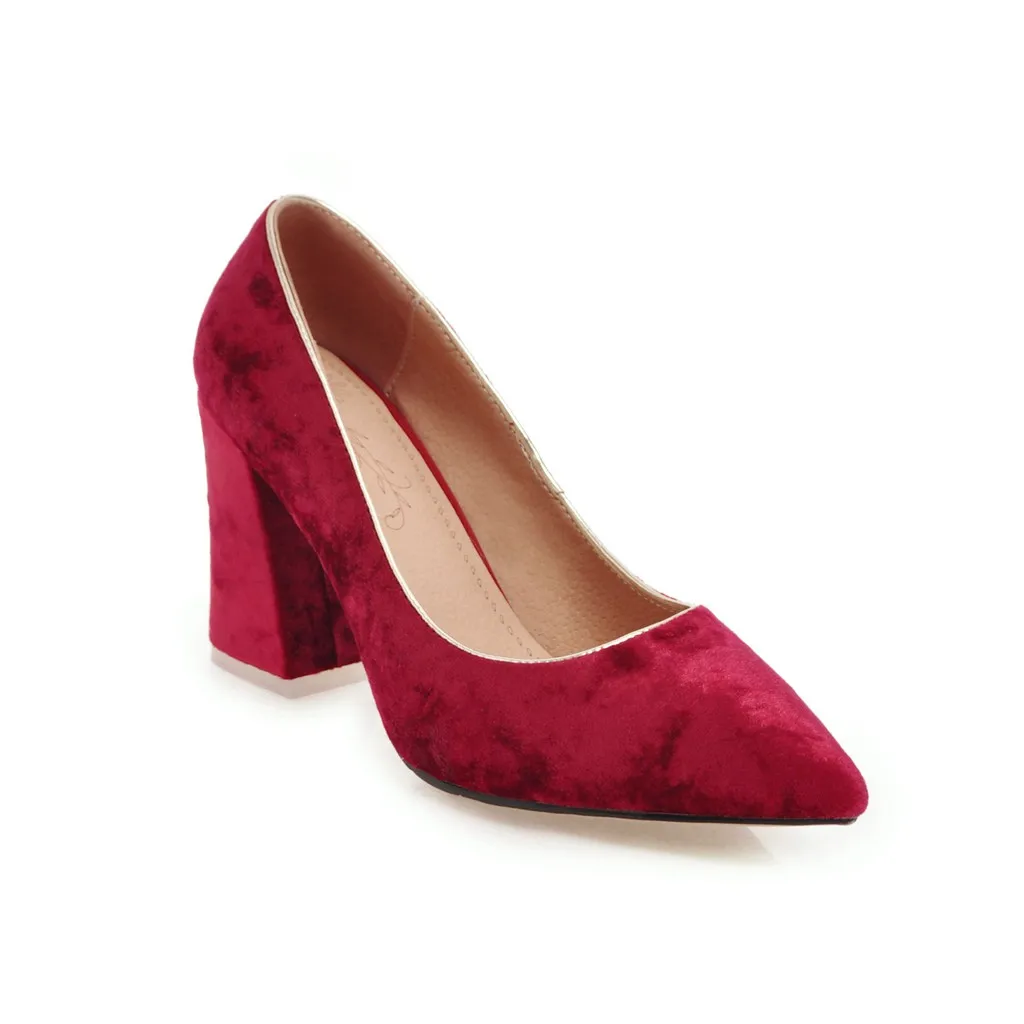 Bombas En Partido Mujeres Flock 41 Negro Deslizamiento Negro rojo Zapatos Tamaño Tacón 2018 Alto Verano Nuevo 42 Grande Ldhzxc Cómodo púrpura Punta w0IqX47t