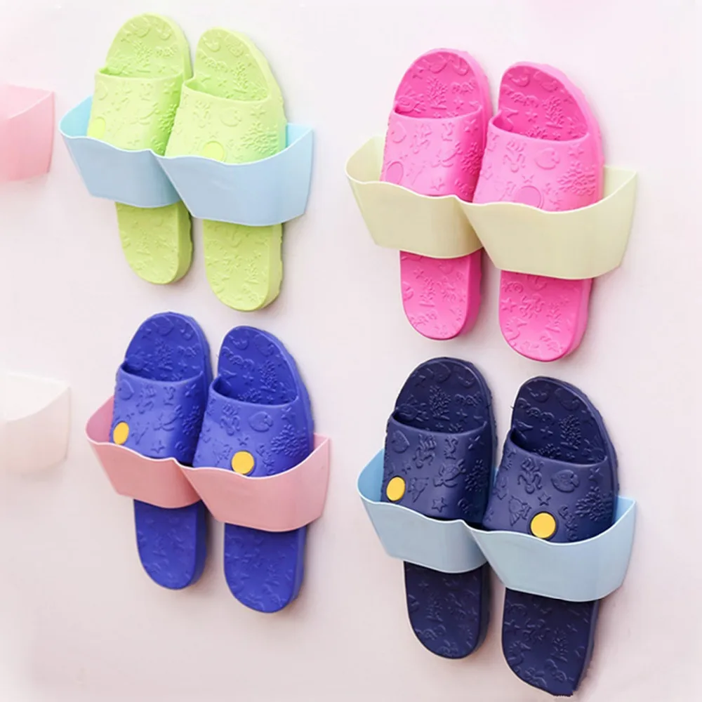 Creative Adhesive Shoe Rack Wall Hanging Shoes Storage Shelf Organizer