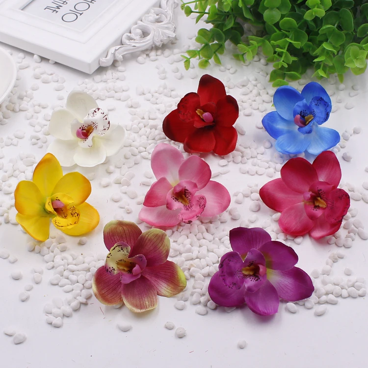 

6cm Butterfly Orchid Flower Head Home Garden Decoration DIY Handmade Wedding Wreath Food Photography Props Fake Flowers Flores