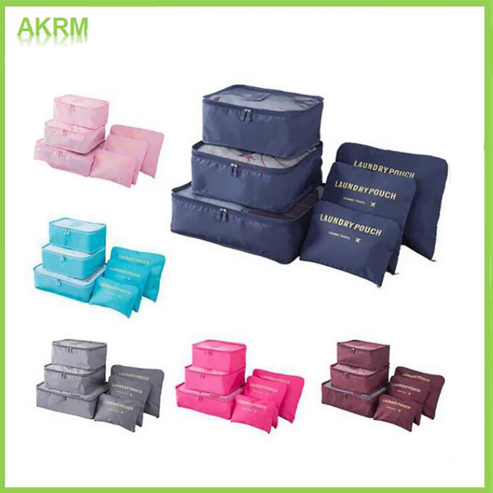 6Pcs Set Travel Luggage Storage Bags Compression Clothes Sorting