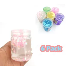 6 шт./компл. DIY ясно игрушки для лепки с украшением в виде кристаллов грязь пушистый слизи клей градиентный цветок буфами на рукавах облако Slime волшебный песок антистресс Шпатлёвки глины