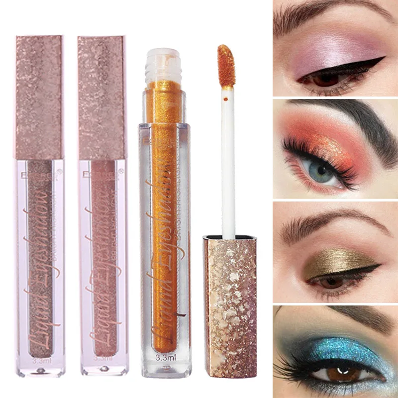 Glitter Liquid Eye shadow 12 Colors Waterproof Long Lasting Glitter Eye Shadow Tube  Eyes Makeup Shiny  Eye Shadow Cosmetics