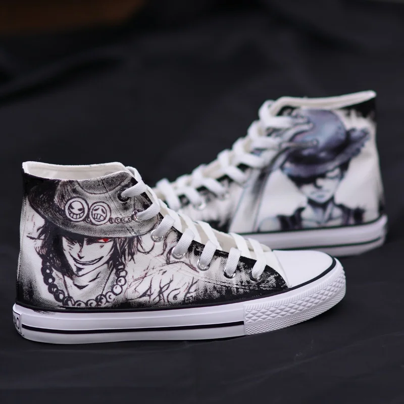 

High-Q Unisex Anime Cosplay One Piece Canvas Shoes Monkey D Luffy Roronoa Zoro Portgas D Ace plimsolls shoes rope soled Shoes