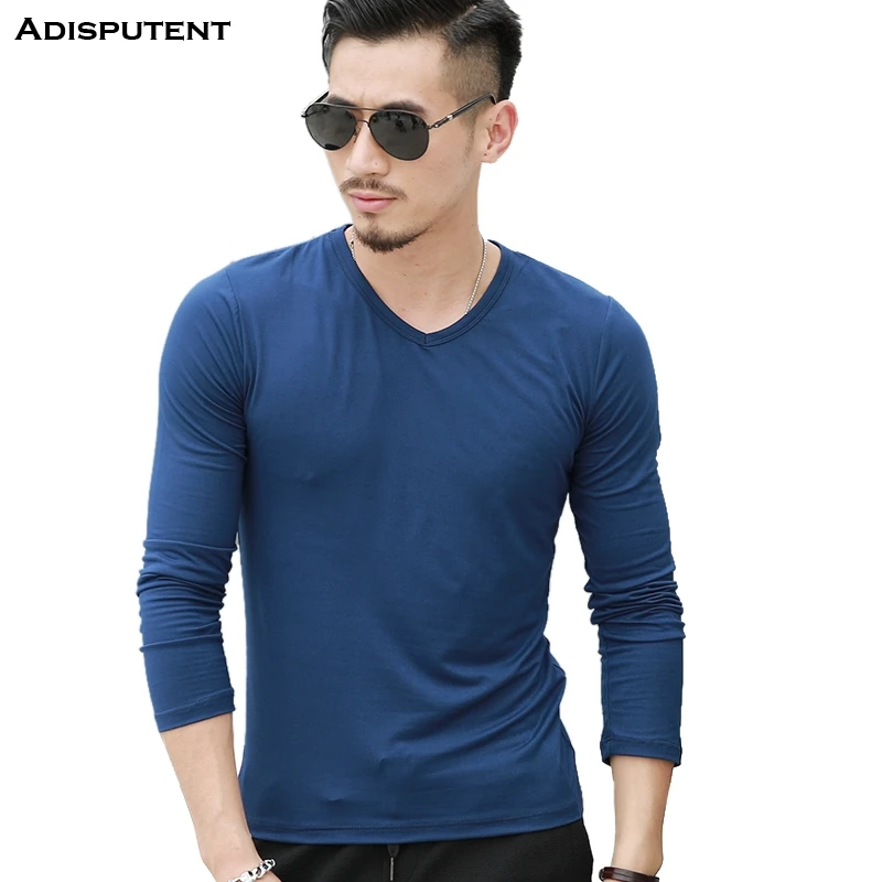 

Adisputent 3XL Basic Men's T-Shirt Casual Long Sleeve Solid T-Shirt Male Spring Autumn Top Big Size Clothing camiseta masculina
