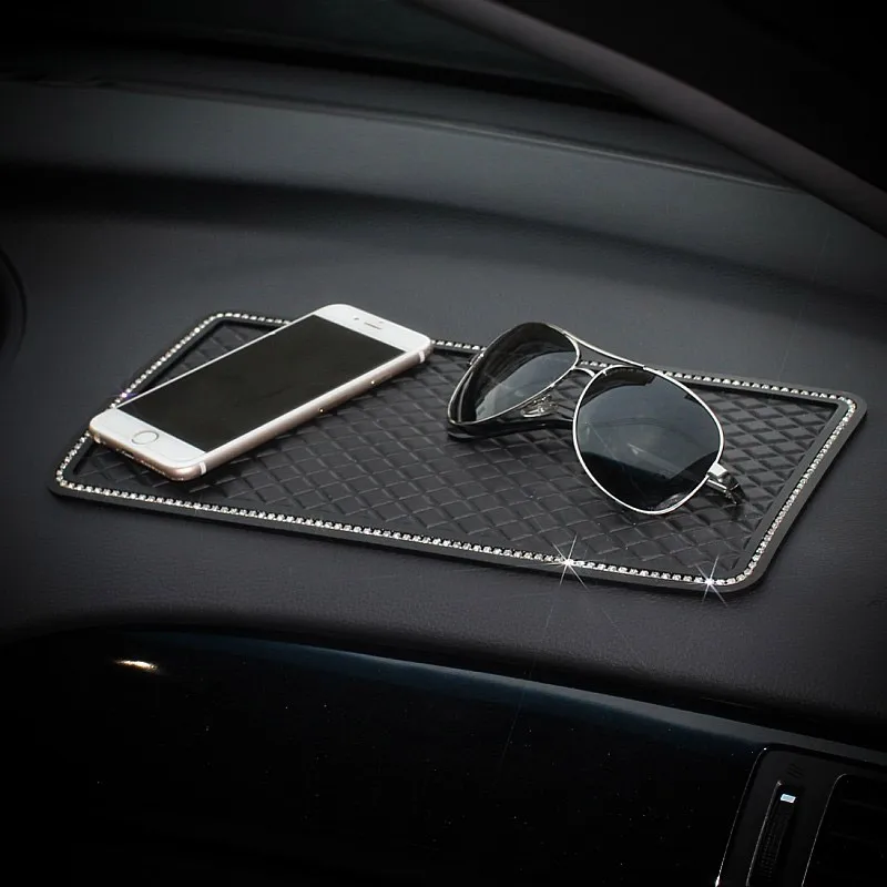 1PCS Crystal Anti-Slip Pad Mat for Mobile Phone mp4 Keys GPS Silicone Diamond Rhinestones Car Sticky Car Charm anti slip mats