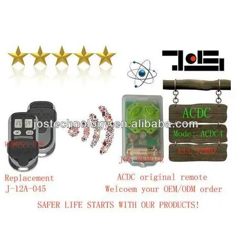 

ACDC replacement remote control ,ACDC transmitter ,ACDC opener rolling code 433.92MHZ free shipping