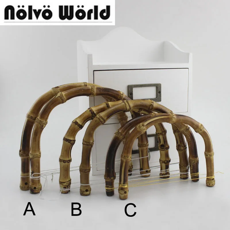 

5 pairs=10 pieces, 4 Size Real bamboo semi-circle handles,ladies tote bag nature bamboo handles wholesale