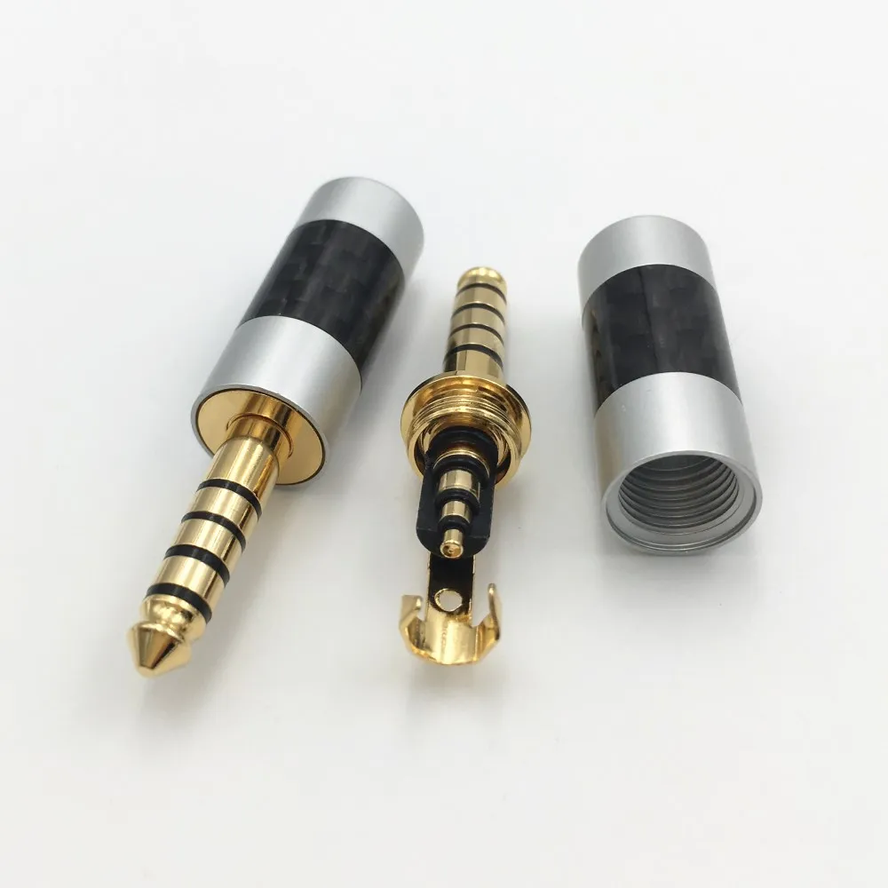 2 шт. HiFi 4 мм наушники из углеродного волокна 5 полюсный штырьковый разъем аудио DIY