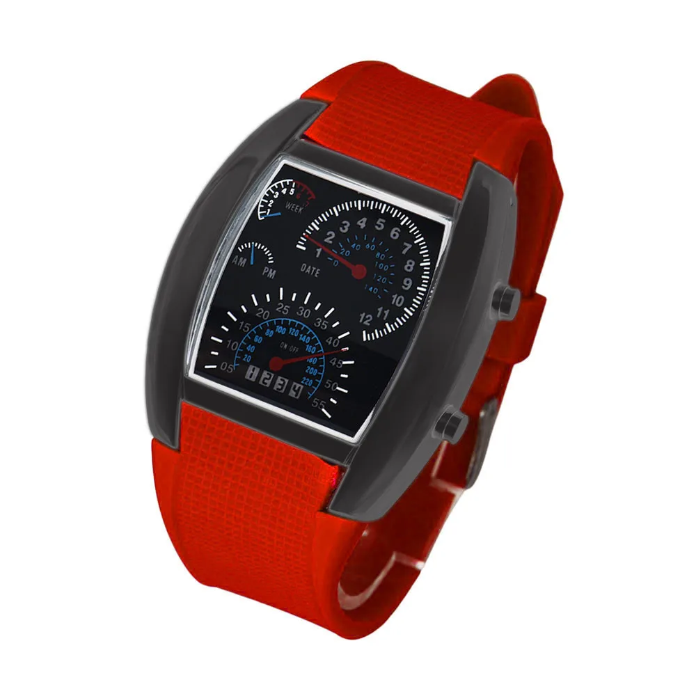 

Aimecor 2018 New Fashion Mens Lady Sports Car Aviation Turbo Dial Flash LED Watch Gift Watch Dropshipping