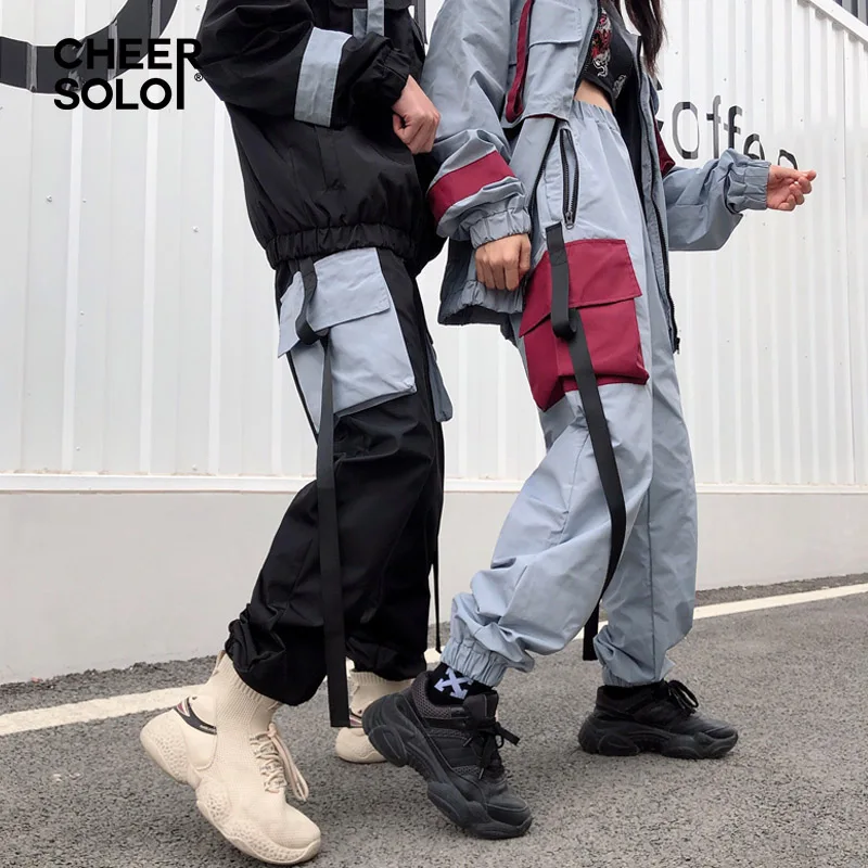 

CheerSolo Cargo Pants Women Sweatpants With Pockets Long Loose Pants Trousers Joggers Women Urban Streetwear