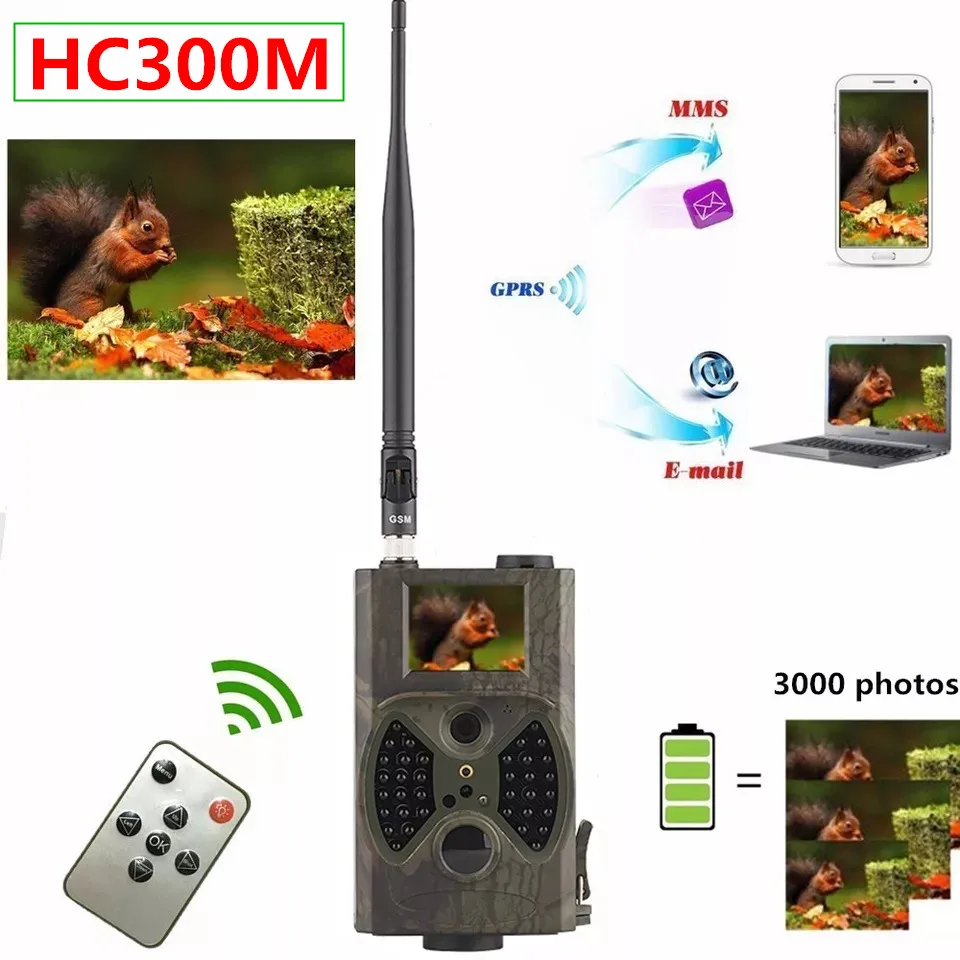 

12MP Trail Hunting Camera MMS SMS GSM HC300M Photo Trap 65ft Infrared Scout Wildlife Camera Night Vision Game Cam Suntek HC-300M