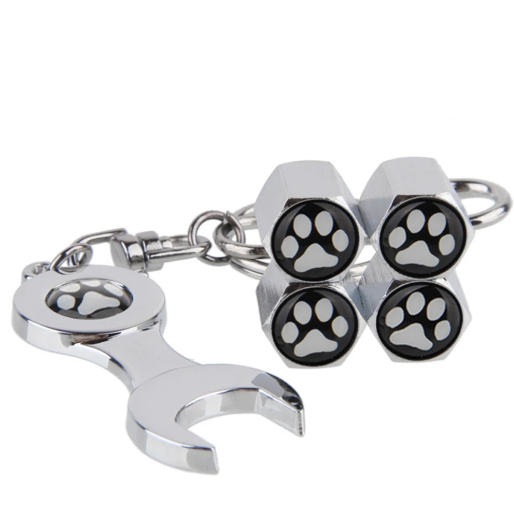 

Fashion Footprint Logo Wheels Valve Caps & Wrench for Hyundai Solaris Skoda Octavia A5 Harley Sportster Mitsubishi Lancer Bmw X5