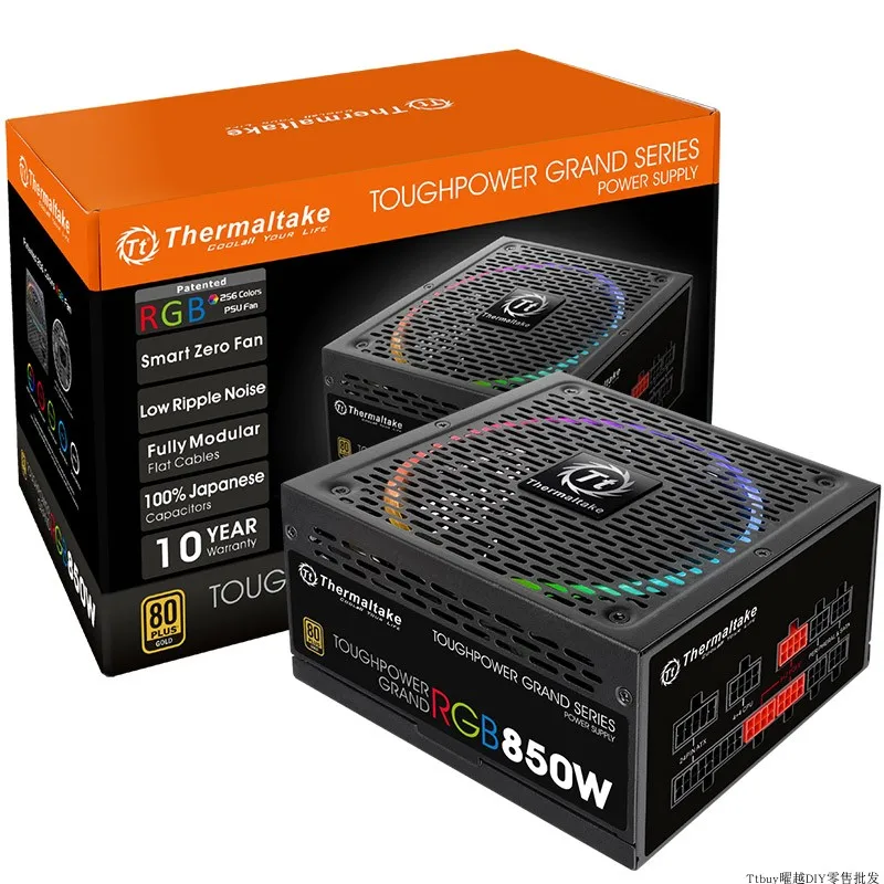 Блок питания Tt (Thermaltake) TPG RGB 850 вт с номинальным напряжением (80plus золотой/полный