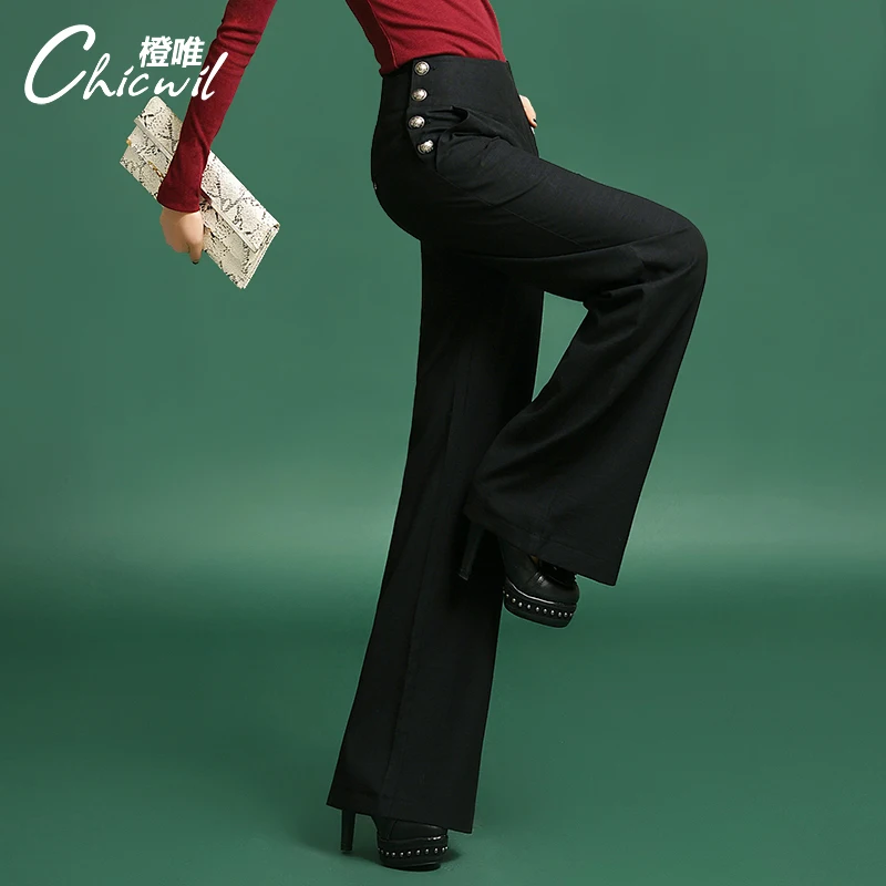 2015 fashion vintage women summer pants wide leg black