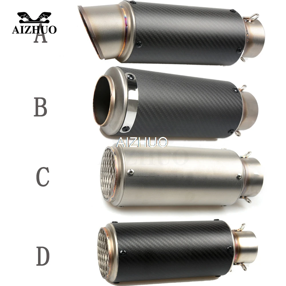 

51mm 61mm Motorcycle Universal Exhaust Muffler Pipe Escape Exhaust Carbon Fiber for xsr700 benelli 600 yzf r6 bmw f800r