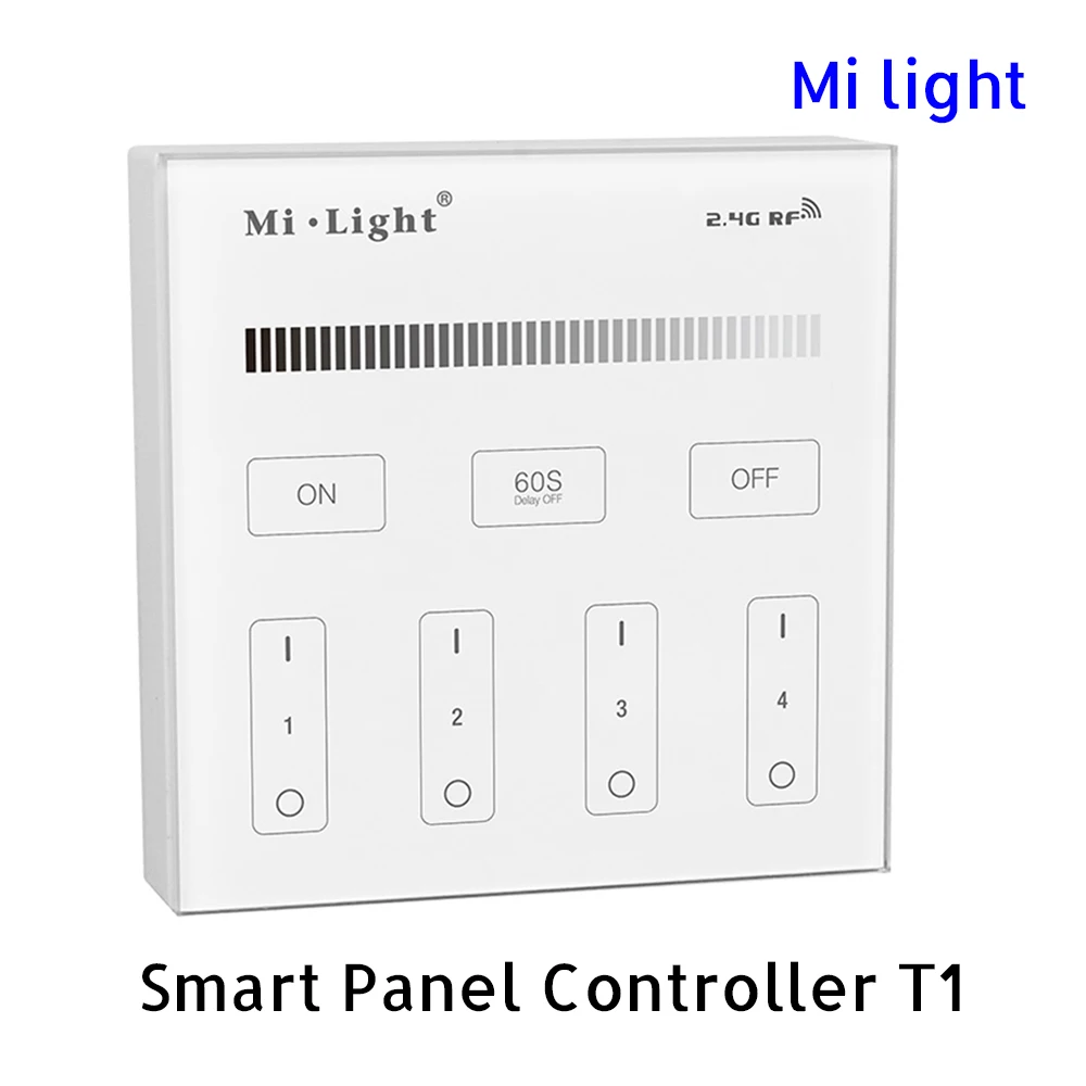 BSOD LED Smart Controller Touch Panel Milight T1 RF 2.4GHz Single Color Dimmer Brightness 4 zones AC85-265V Wall Light Switch BSOD LED Smart Controller Touch Panel Milight T1 RF 2.4GHz Single Color Dimmer Brightness 4 zones AC85-265V Wall Light Switch